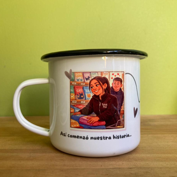 Jarro enlozado personalizado con fotografía transformada en ilustración