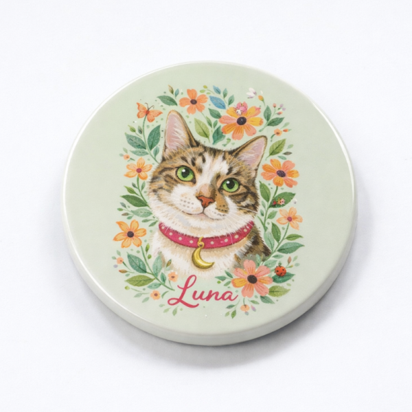 Set 6 posavasos de cerámica diseño personalizado de mascotas