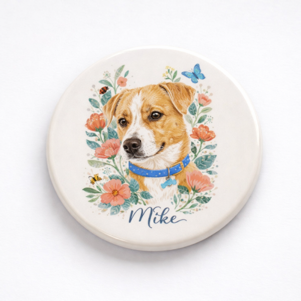 Set 6 posavasos de cerámica diseño personalizado de mascotas