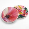 Set de 6 posavasos de cerámica Flora con diseño floral