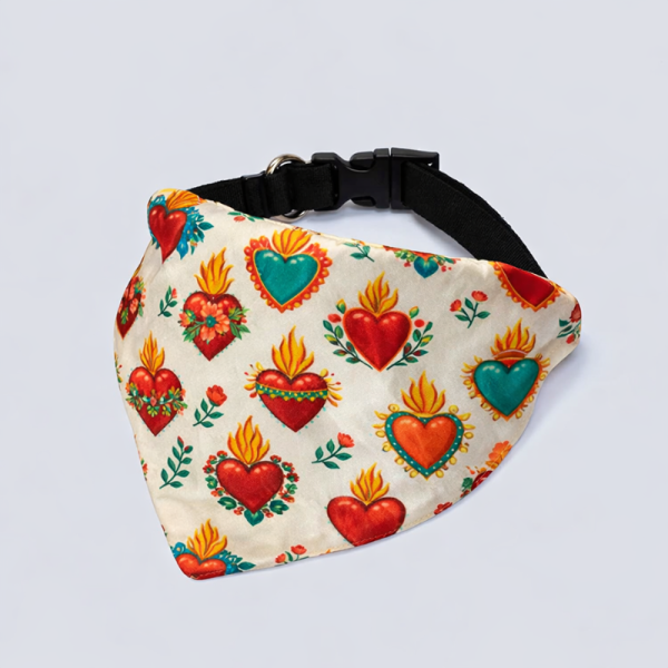 Bandana con collar ajustable para mascotas diseño frida