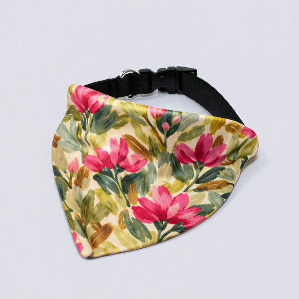 Bandana con collar ajustable para mascotas diseño nina