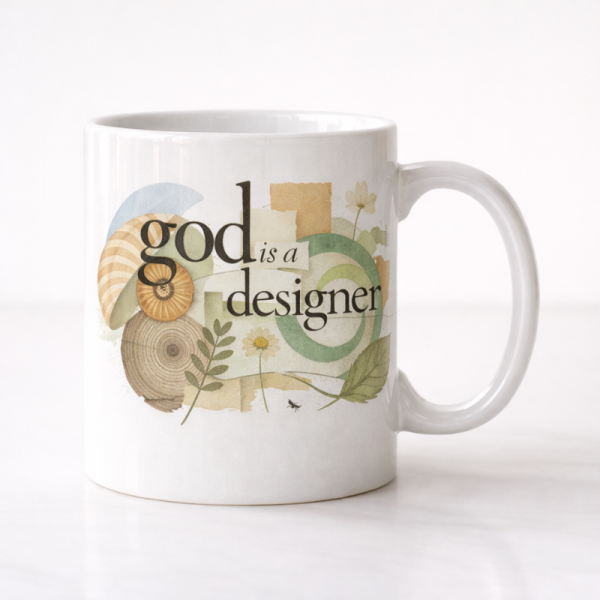 tazón blanca diseño god is a designer