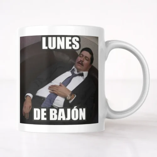 tazón taza blanca diseño lunes de bajón de serie la oficina