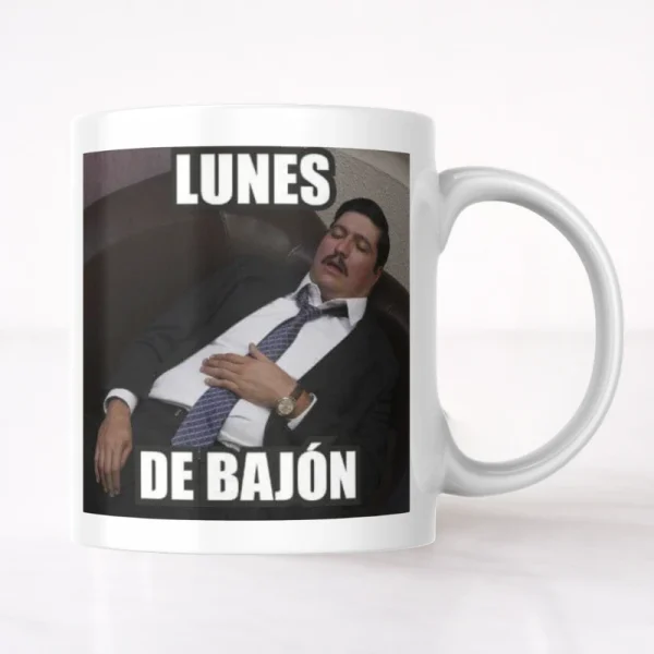 tazón taza blanca diseño lunes de bajón de serie la oficina