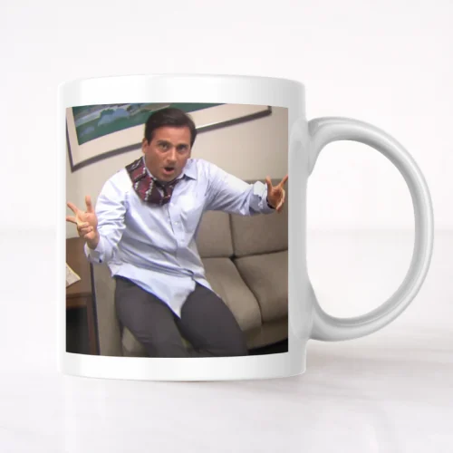 tazón blanco diseño parkour inspirado en la serie the office