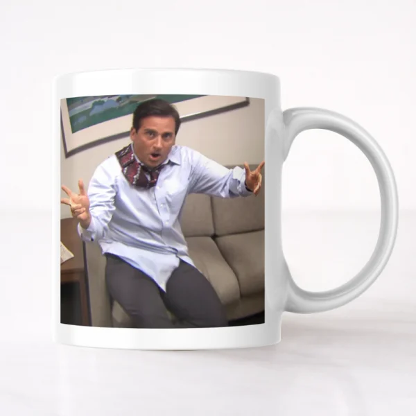 tazón blanco diseño parkour inspirado en la serie the office